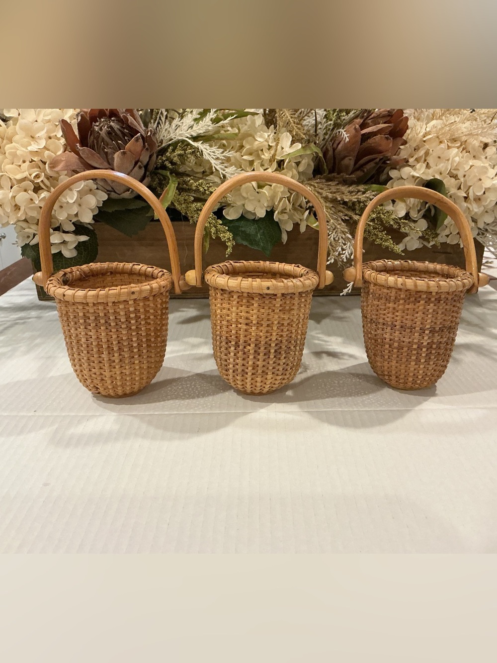3 Nantucket Lightship Baskets 4 inch